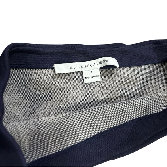 Diane Von Furstenberg Knit Skirt Navy Ivory S - Picture 6 of 13